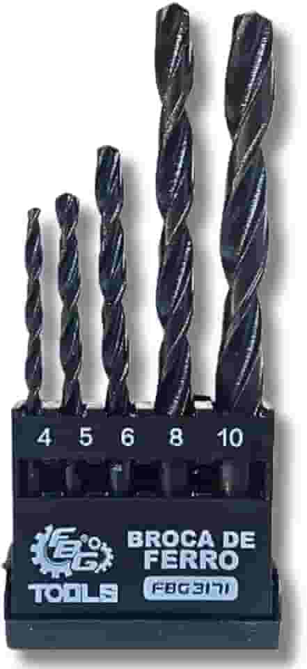 Kit 5 Brocas para Ferro e Metal em Aço Alta Resistência