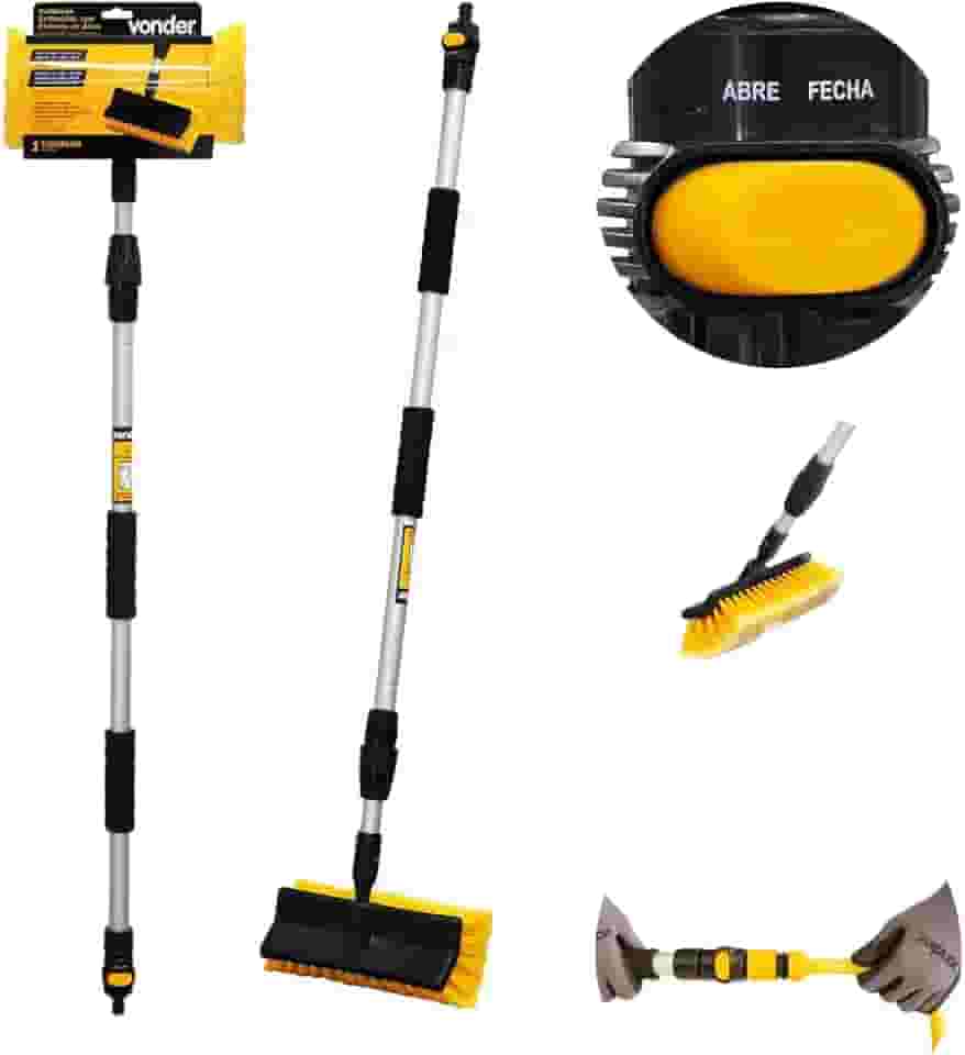 Vassoura Expansível Ajustável + Engate – Praticidade, Conforto e Limpeza Eficiente de Placas Solares e Lugares altos!