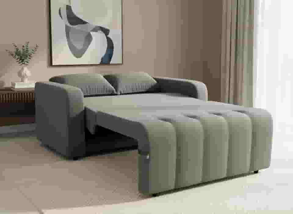 Sofa Cama Amora New 3 Lugares Suede Veludo Sofisticado (Cinza)