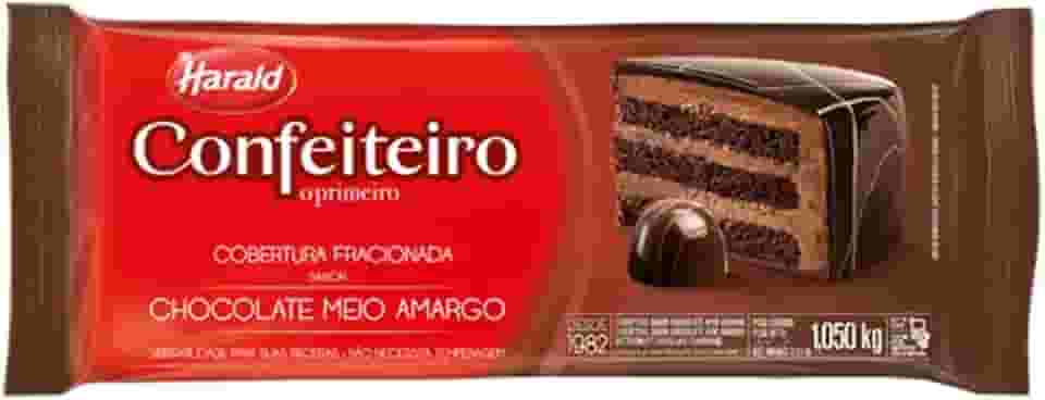 Barra de Chocolate Fracionado Confeiteiro Meio Amargo 1,05kg - Harald