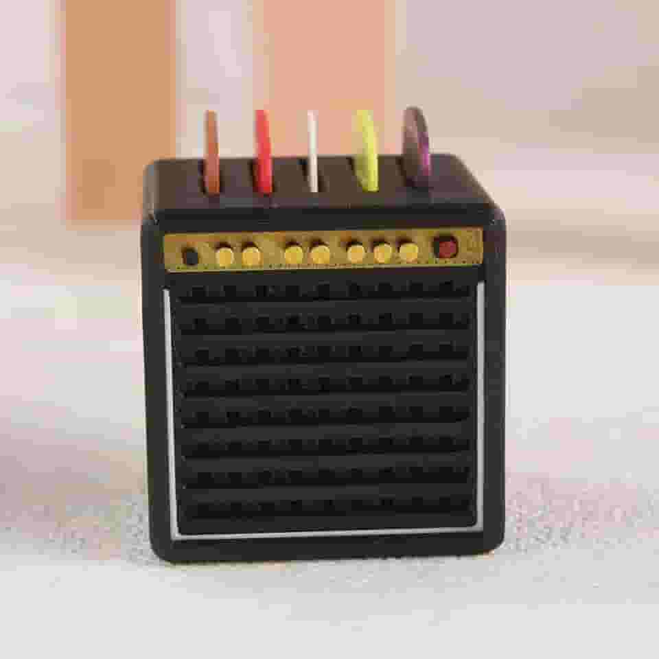 Suporte de palheta de guitarra com palhetas aleatórias de cinco cores vintage caixa de armazenamento de palheta de guitarra presente para amantes de guitarras