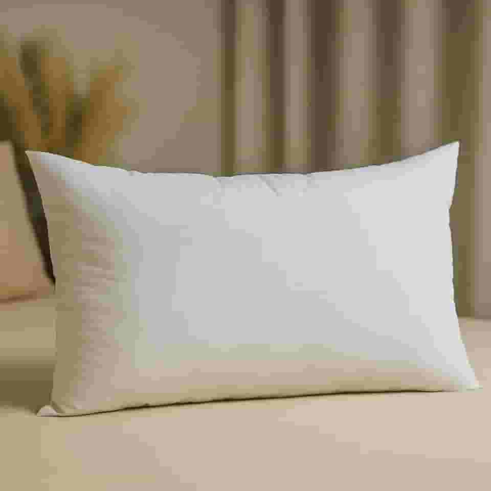 Travesseiro Pluma de Ganso Sintética 68x48cm | Tecido 100% Poliéster Branco | Macio e Confortável