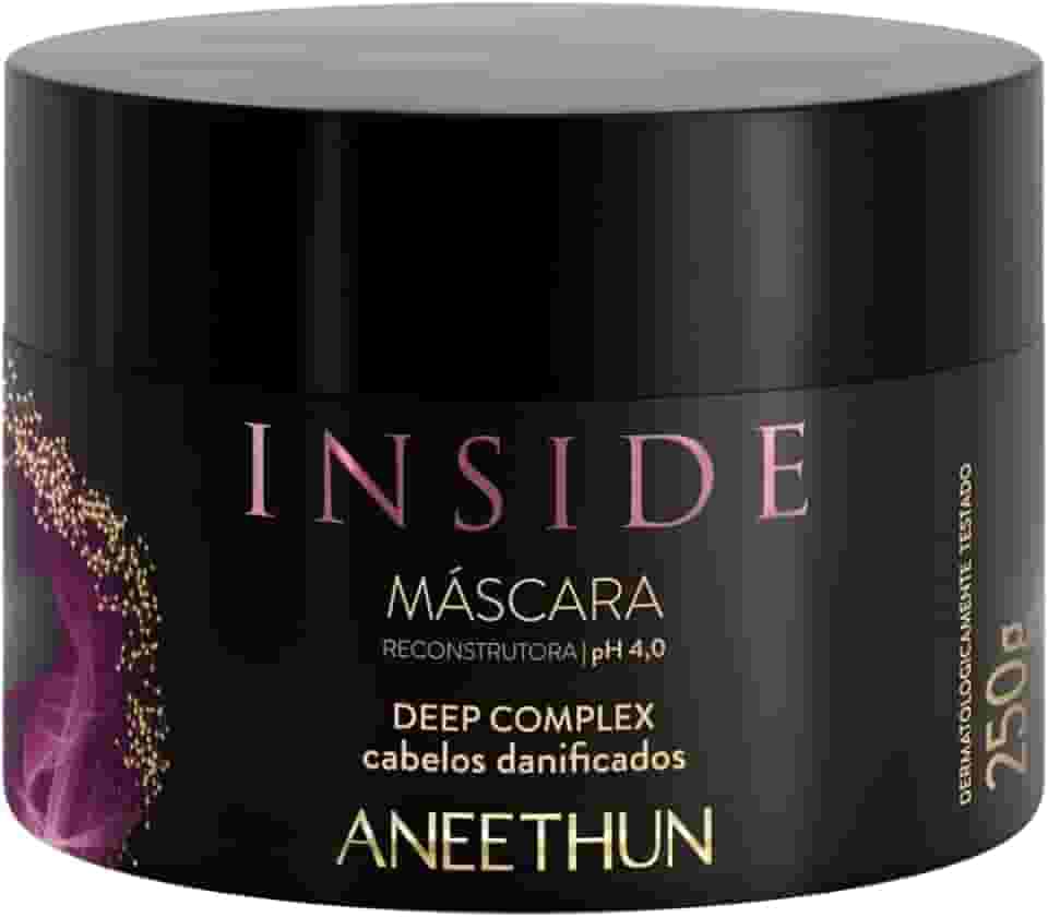 Máscara Reconstrutora Aneethun Inside 250g, Hidratação Profunda, Força e Elasticidade, Restaura Cutículas, Combate a Porosidade, Repõe Massa Capilar, Preserva a Integridade dos Fios, Ideal para Cabelos Danificados e Quimicamente Tratados, Tecnologia Deep Complex