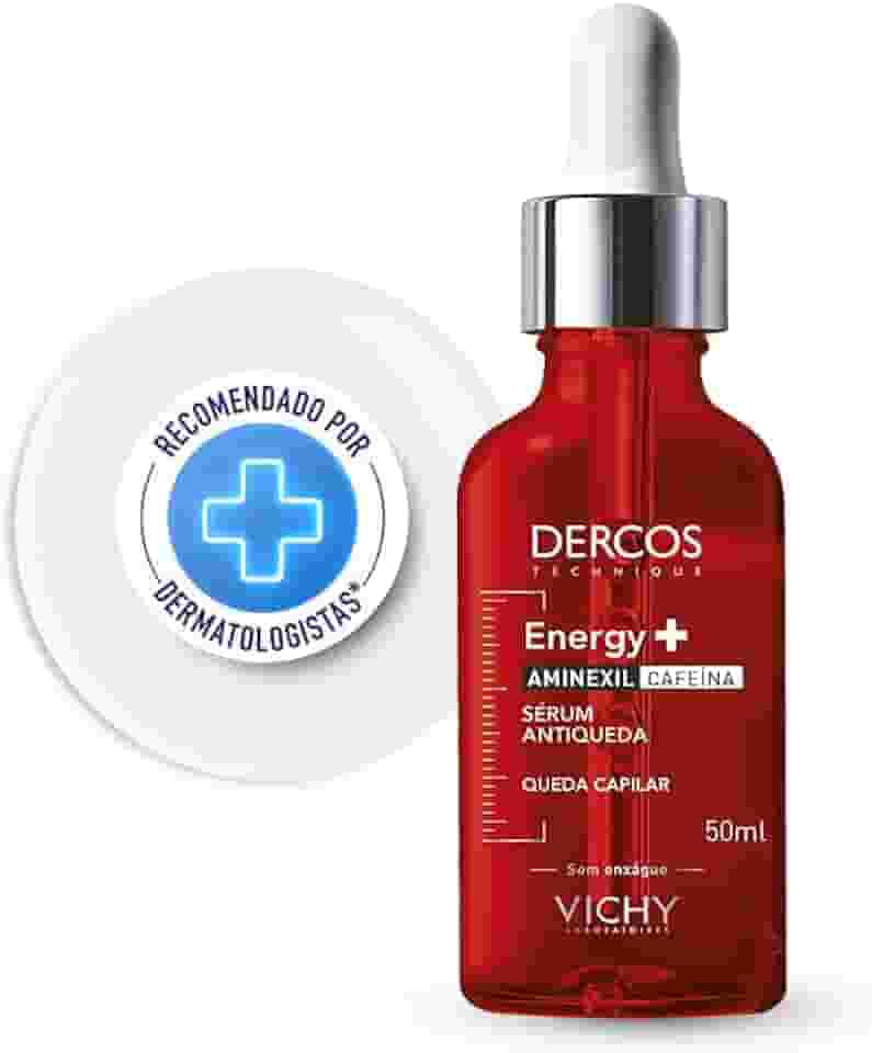 Vichy Dercos Energy+ Sérum Capilar Antiqueda, com Aminexil, Niacinamida e Cafeína, Aumenta Espessura dos Fios, Fortalece e Reequilibra o Couro Cabeludo, para Todos os Tipos de Cabelos, 50ml