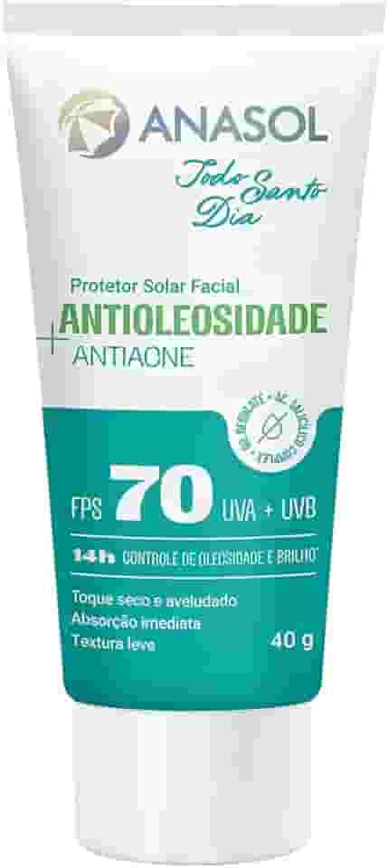Anasol Protetor Solar Facial Antioleosidade Antiacne Todo Santo Dia FPS70 40g