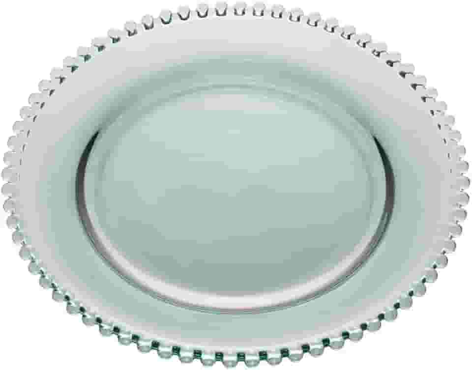 WOLFF - Sousplat de Cristal 32cm Verde - Linha Pearl