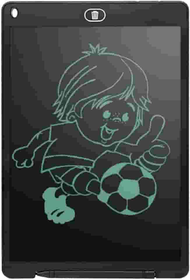 Tablet Infantil LCD Lousa Mágica Escrita Colorida Para Desenho e Estudo Educativo 12 Polegadas (Preto)