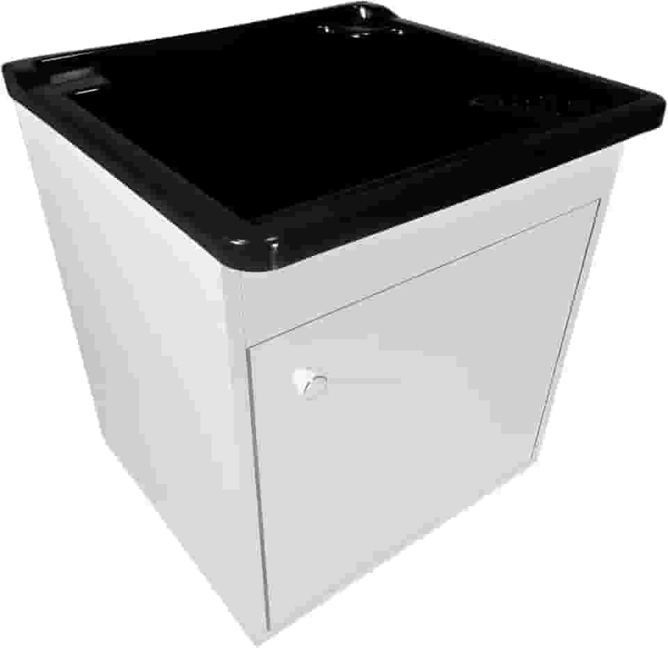 Tanque de lavar Roupa 26L Suspenso com Gabinete 46cm Montado Cor:Tanque Preto