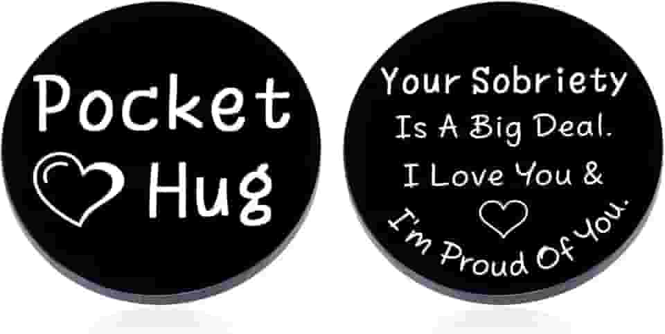 Presentes de recuperação de câncer para mulheres homens encorajamento simpatia presente de bolso abraço para ele câncer sobrevivente conscientização pense em você presentes cirurgia vício AA guerreiro