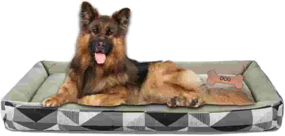 Cama Pet Confortável Xg Extra Grande 100% Algodão com Mordedor de Pelúcia (Triângulo Cinza)