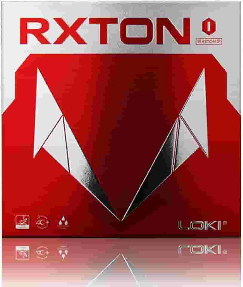 Loki RXTON 1 Lençol de borracha para tênis de mesa, 2,1 mm profissional aprovado pela ITTF Raquete de pingue-pongue, borracha vermelha e preta, esponja dura para ataque rápido