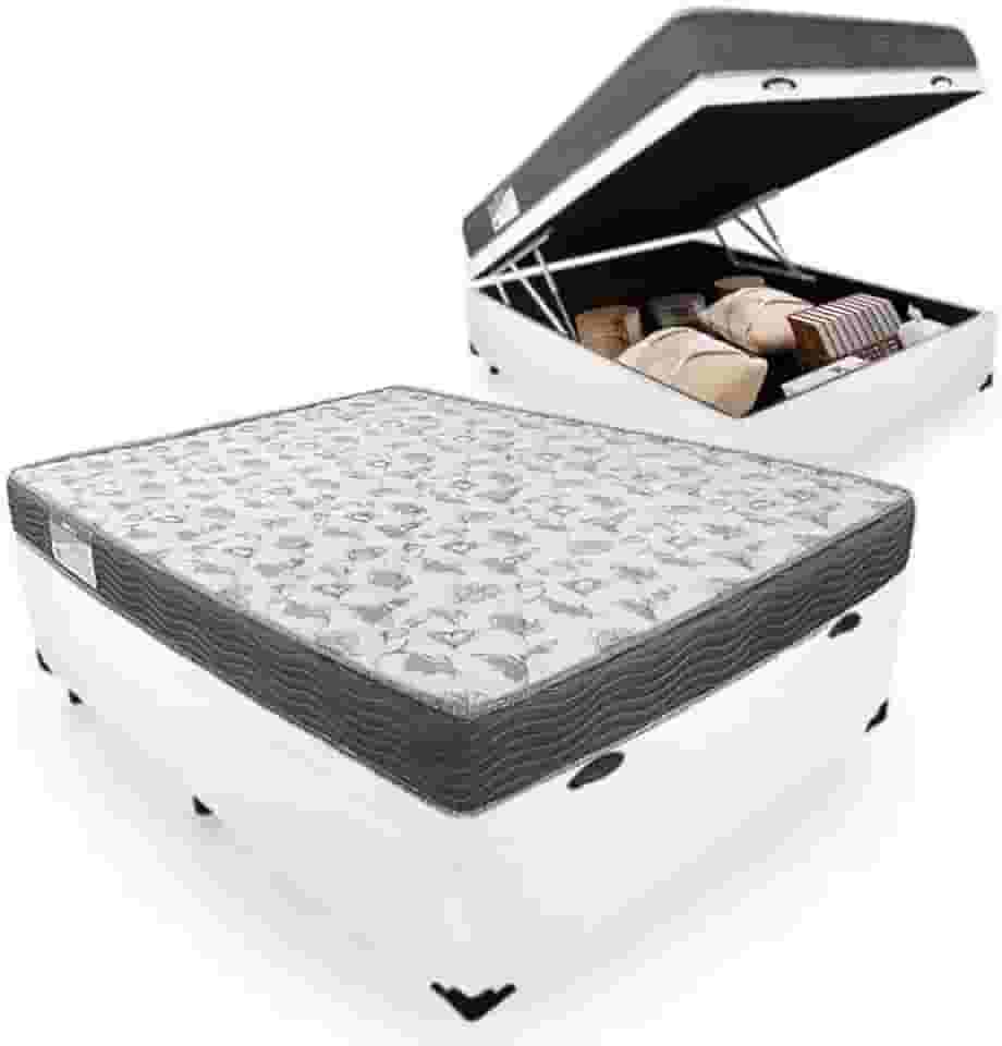 Cama Box Com Baú Casal + Colchão De Espuma D33 - Ortobom - Iso 100 138cm