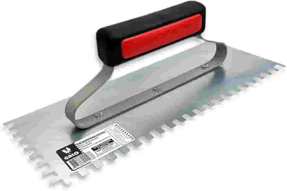 Desempenadeira Galo Aço Temperado 290x120mm Dentada Para Argamassa Contra Piso Original P/Pedreiro Profissional - (212/03)