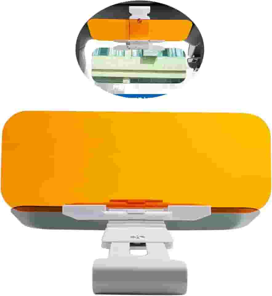 1 peça extensor de viseira de sol para carro, óculos antirreflexo, botão amarelo e preto, viseira antirreflexo dia e noite, óculos de farol alto 2 em 1 para a maioria dos caminhões, carros e vans