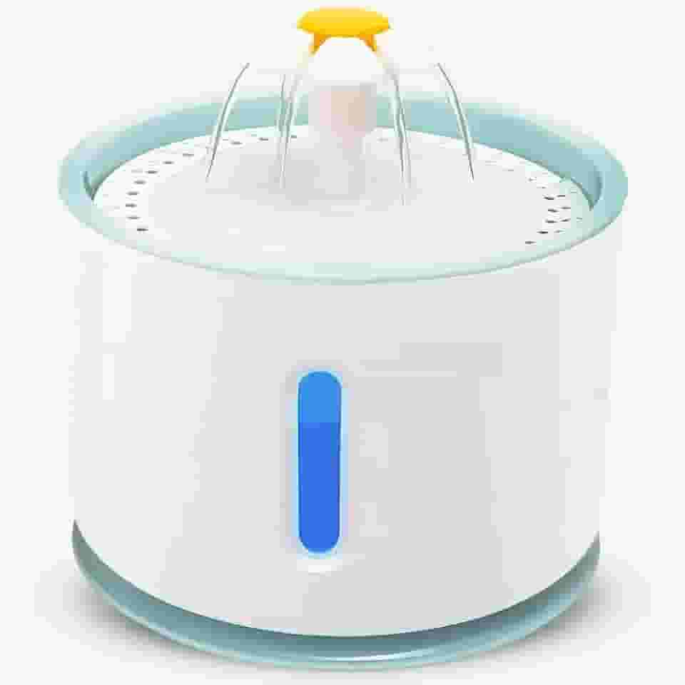 Bebedouro fonte de água 2,4L para gatos e cães, bebedouro USB silencioso com circulação automática e filtro de purificação com nível de água para animais de estimação pets.