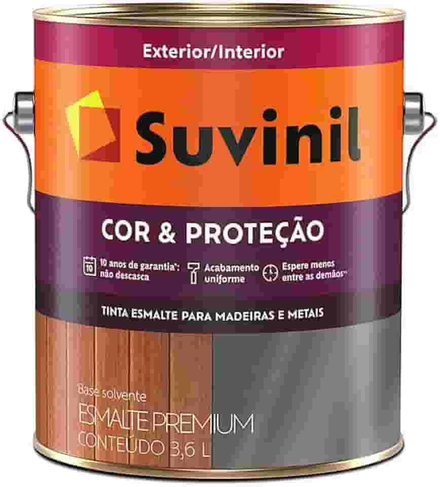 Tinta Esmalte Sintético Cor e Proteção Brilhante Para Madeira e Metal Branco 3,6 Litros - SUVINIL - Tinta Esmalte Sintético Cor e Proteção Brilhante Para Madeira e Metal Branco 3,6 Litros - SUVINIL