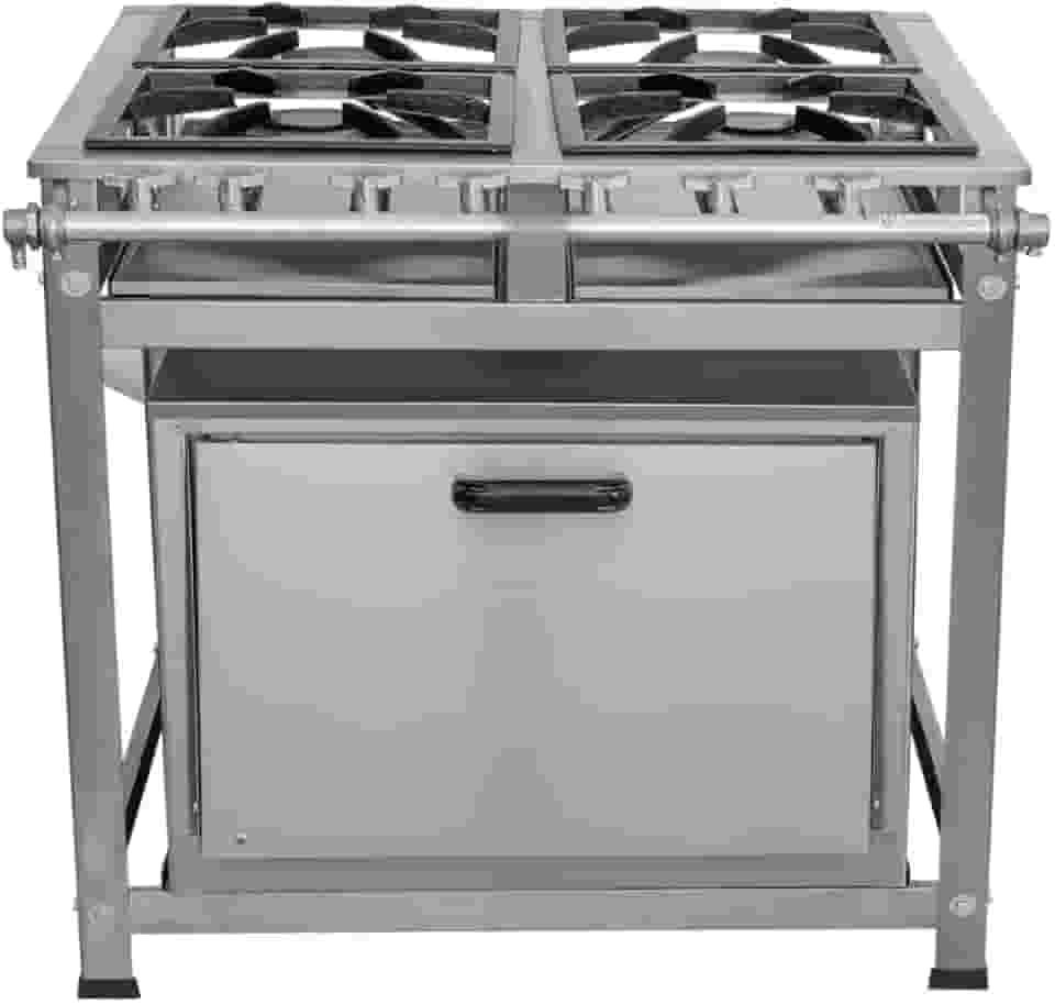 Fogão Industrial 4 Bocas 30x30 P5 em Aço Inox com Forno