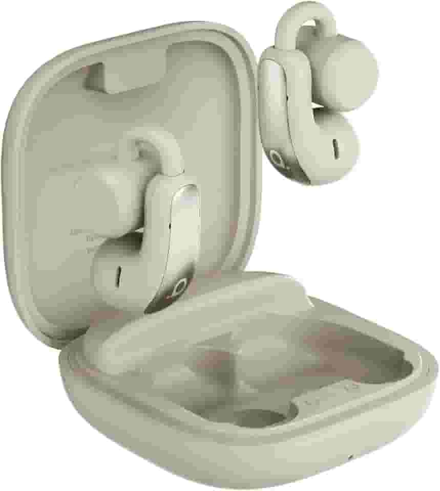 Fone de Ouvido Bluetooth Basike, Fone sem fio Bluetooth 5.3 com clipe, Condução Óssea, Cancelamento de Ruído, IPX5, Reprodução 28 Horas, Compatível com iOS, Android para Corrida e Fitness (Areia)