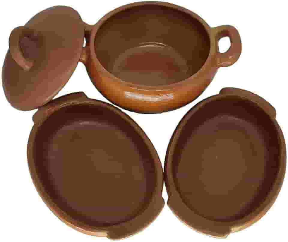 Kit 3 Panelas de Barro Com Travessa Cerramica Feito a Mão Artesanal
