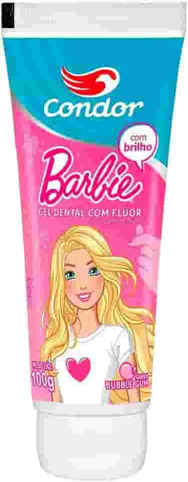 Condor, Creme Dental Infantil Júnior Barbie, Com Flúor, Sabor Bubblegum, Bisnaga com 100G