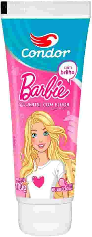 Condor, Creme Dental Infantil Júnior Barbie, Com Flúor, Sabor Bubblegum, Bisnaga com 100G