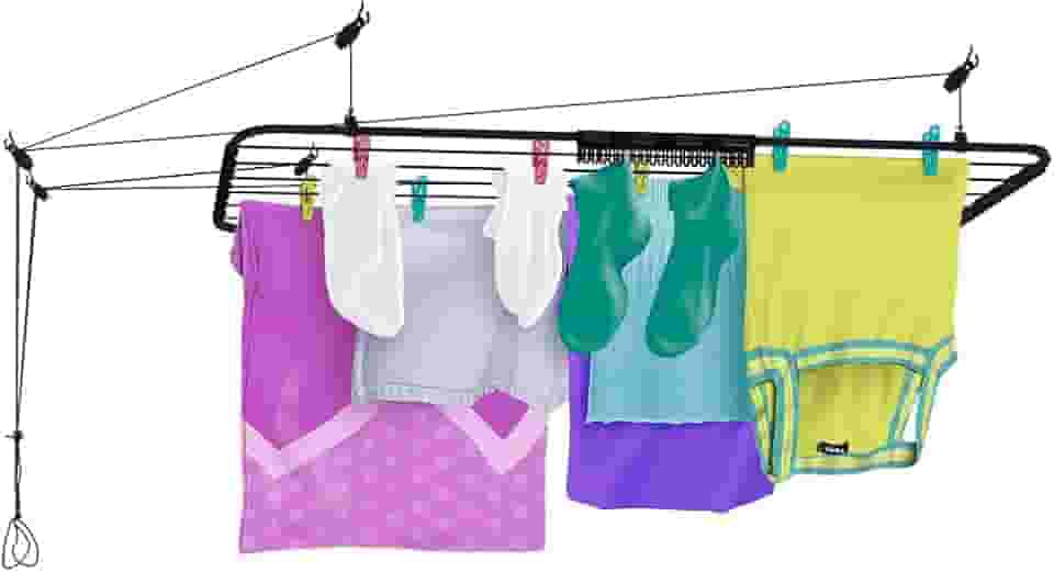 Secalux MÔNACO PRETO Varal de Teto Aço 1,00m x 0,56cm 9kg Secalux