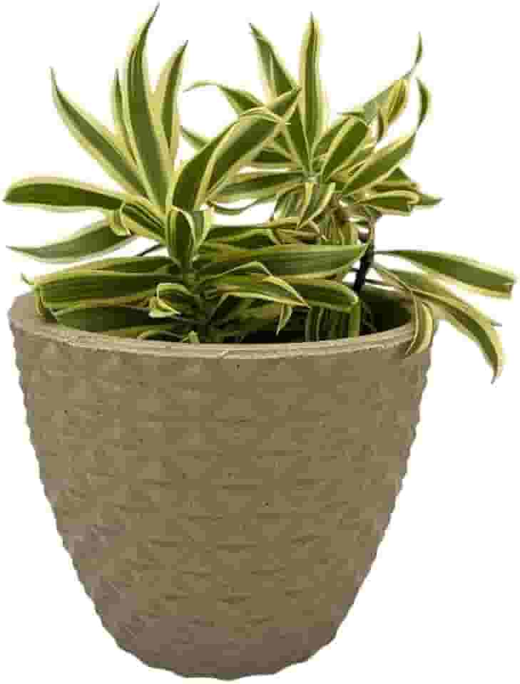 VASO POLIETILENO CONE BERLIAN GOLD 3D DECORATIVO P/PLANTAS/JARDINS/ESCRITÓRIOS LUXO (BEGE)