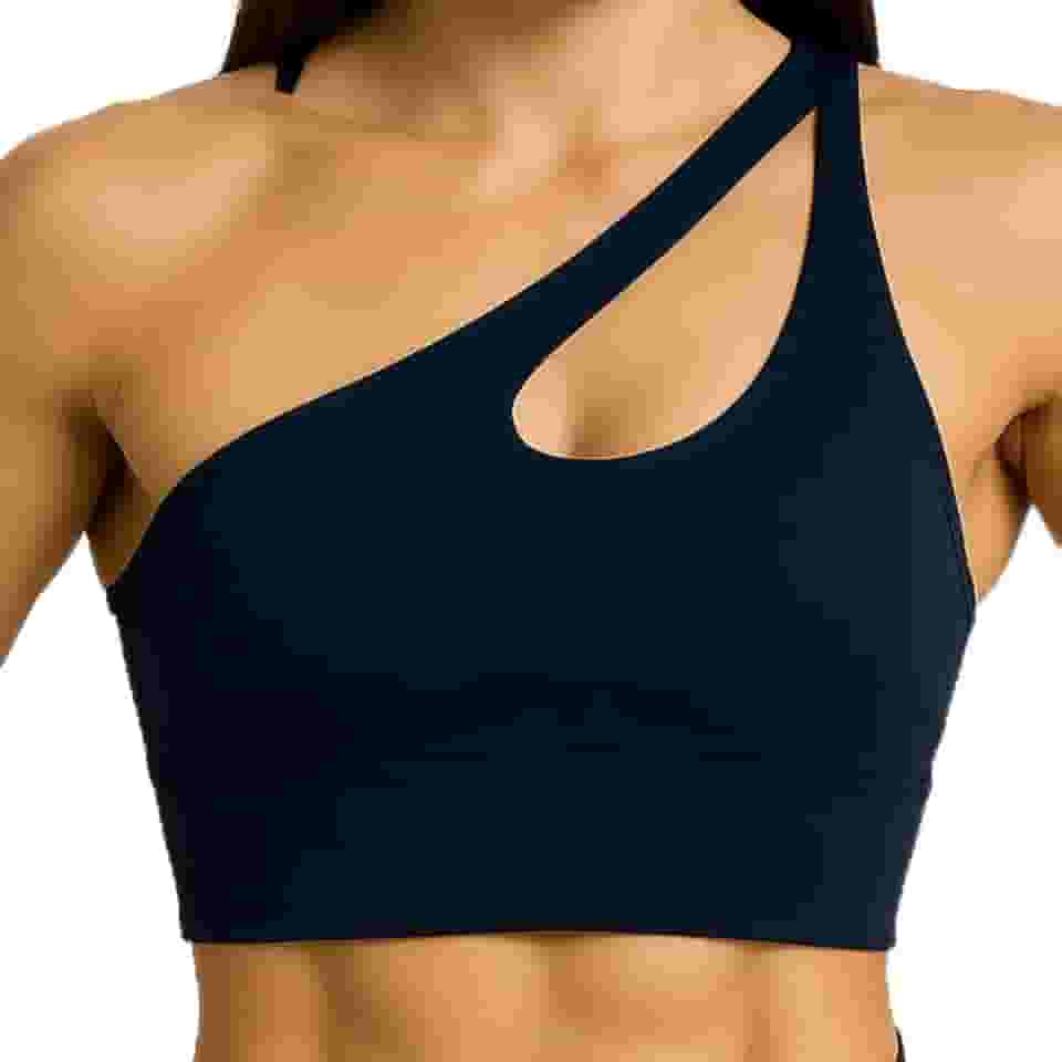 Top Feminino Academia Alta Sustentação com Bojo Corrida Fitness Gota Um Ombro Só