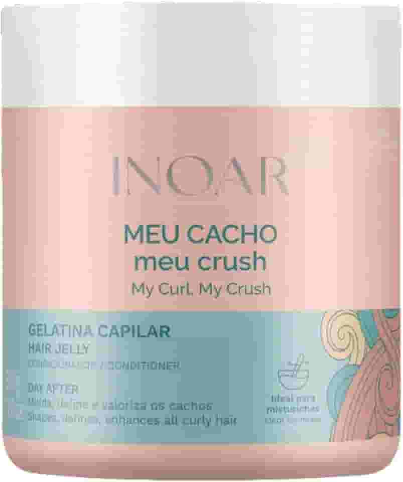 Inoar, Meu Cacho Meu Crush, Gelatina Capilar, Definição de Cachos, Hidratação Intensa, Com Colágeno e Vitamina E - 500g