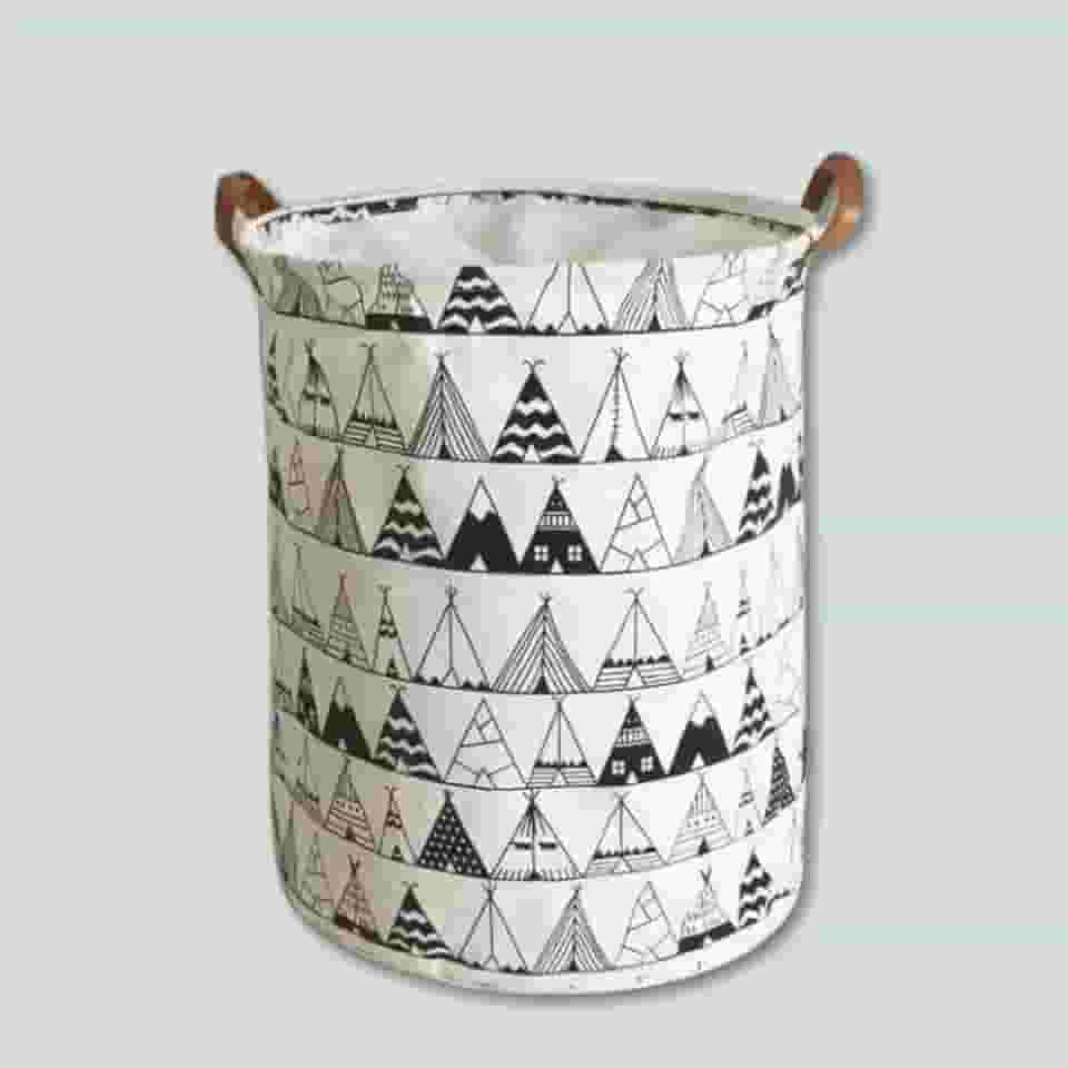 Cesto Organizador Multiuso 40L Versátil para Roupa Suja, Brinquedos, Quarto, Banheiro ou Lavanderia (Cabana Indígena)