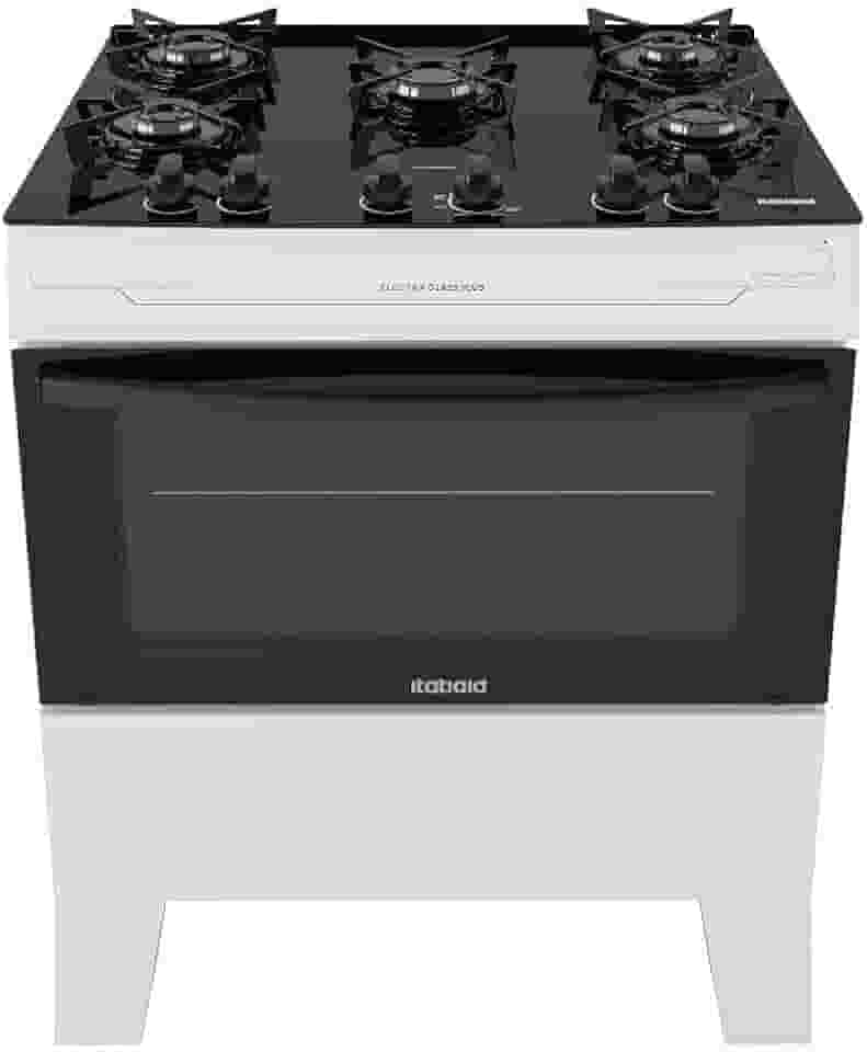 Fogão Itatiaia 5 Bocas Electra Glass Plus Branco Bivolt