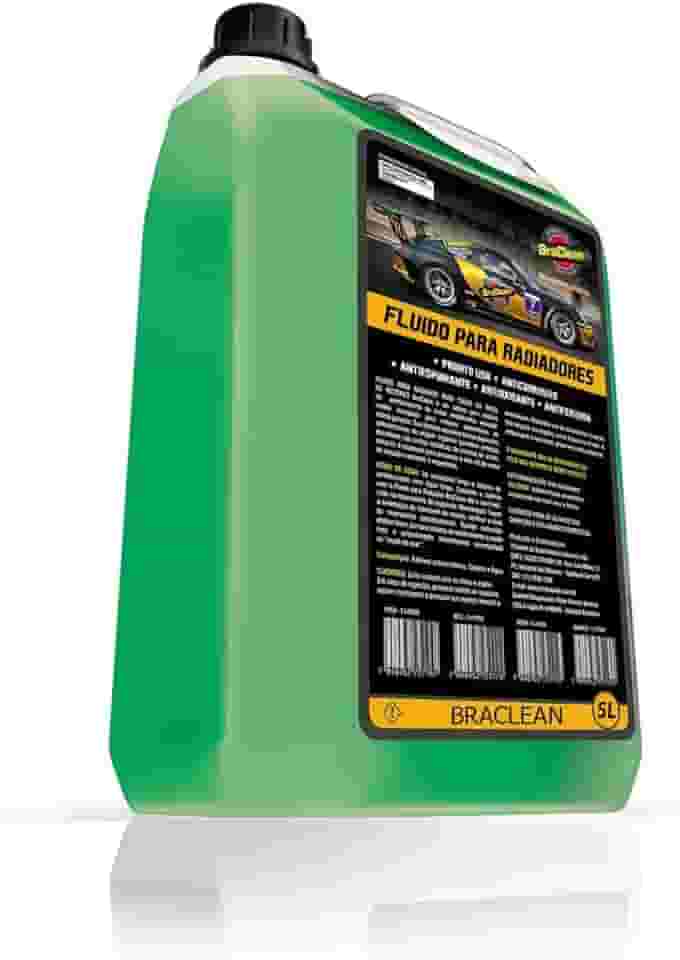 Fluido para Radiador Verde Pronto Uso 5 Litros BraClean Anticorrosivo Antiespuma Para Sistema de Arrefecimento Veículos Leves e Pesados Diesel Gasolina Etanol GNV