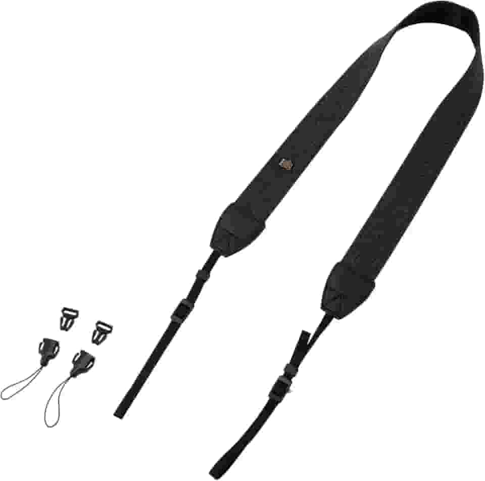 Alças de câmera com 2 fivelas de liberação rápida, alça preta para câmera rápida, alça de pescoço para câmera cordão de câmera para fotógrafos, Preto, 42.91x15.4inch