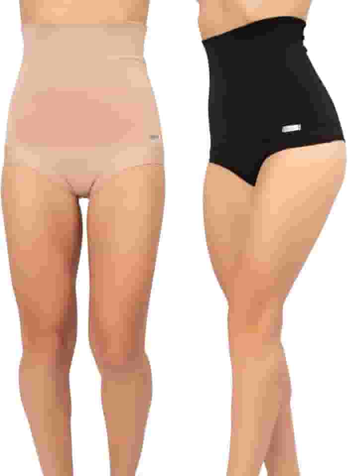 Kit 3 Cintas Modeladoras Pós Parto Alta Compressão Cós Alto Cor:Sortido;Tamanho:G