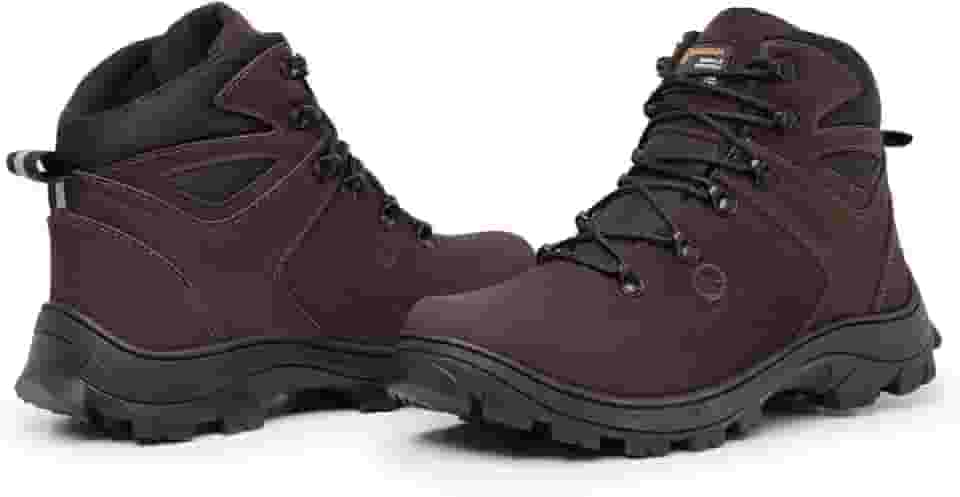 Bota de Trilha Coturno Adventure Arizona Couro Legítimo Blaqueado Palmilha de Gel