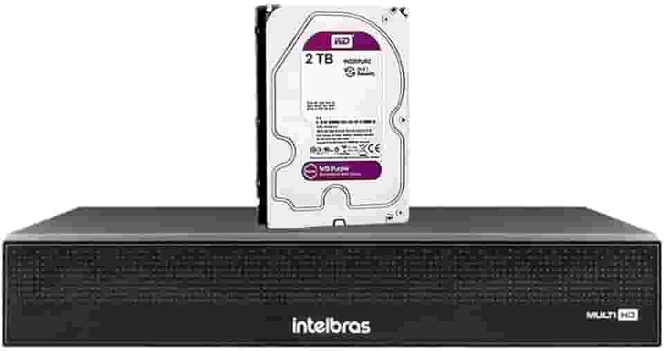 Dvr Gravador de Vídeo Intelbras MHDX 3116-C 16 Canais Full HD 1080p com Compressão H.265+ e Inteligência Artificial + HD 2TB Purple