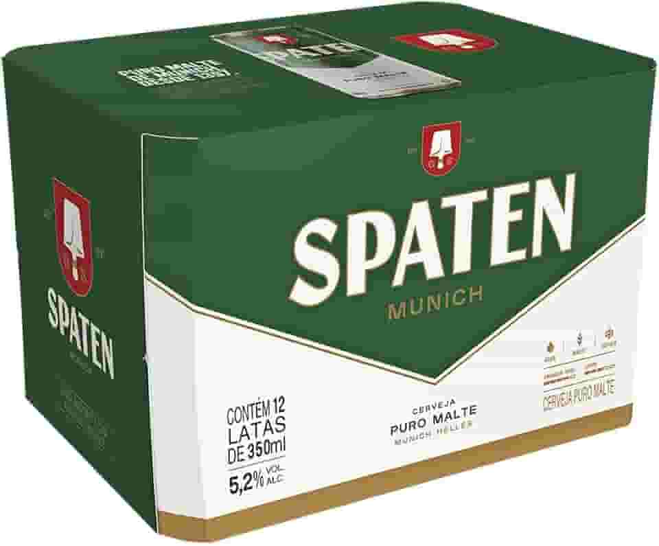 Pack Cerveja Spaten, Puro Malte, 350ml, Lata - 12 Unidades