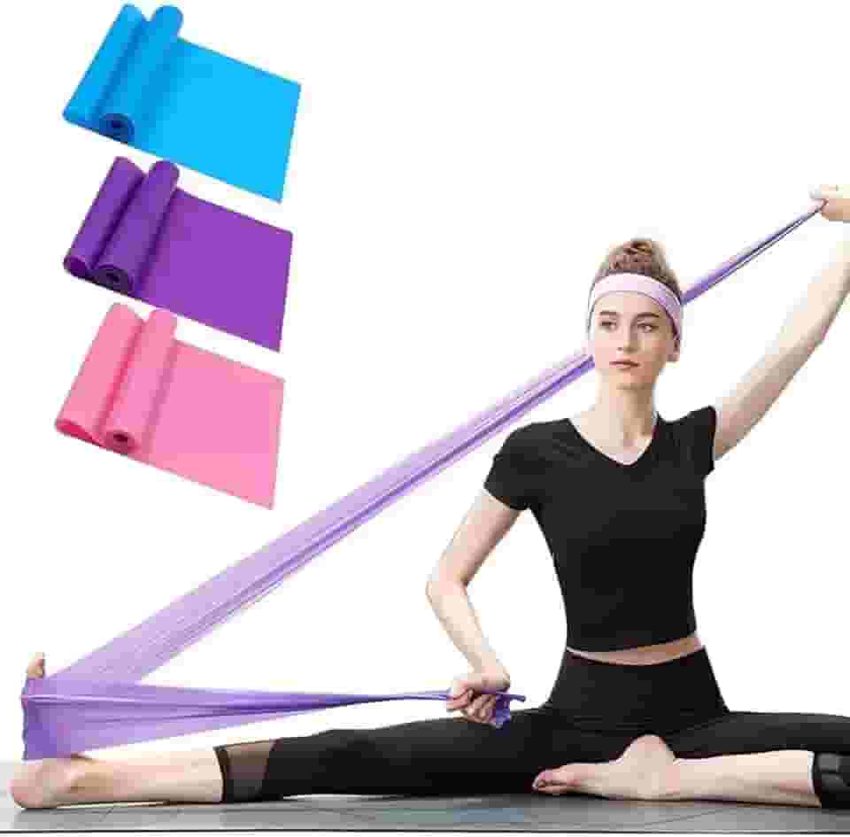 Kit Com 3 Faixa Elástica Fisioterapia Academia Thera Band Para Exercícios Multifuncionais 1,5 metro Largura 15cm Espessura 0.35mm Fisioterapia Yoga Pilates.