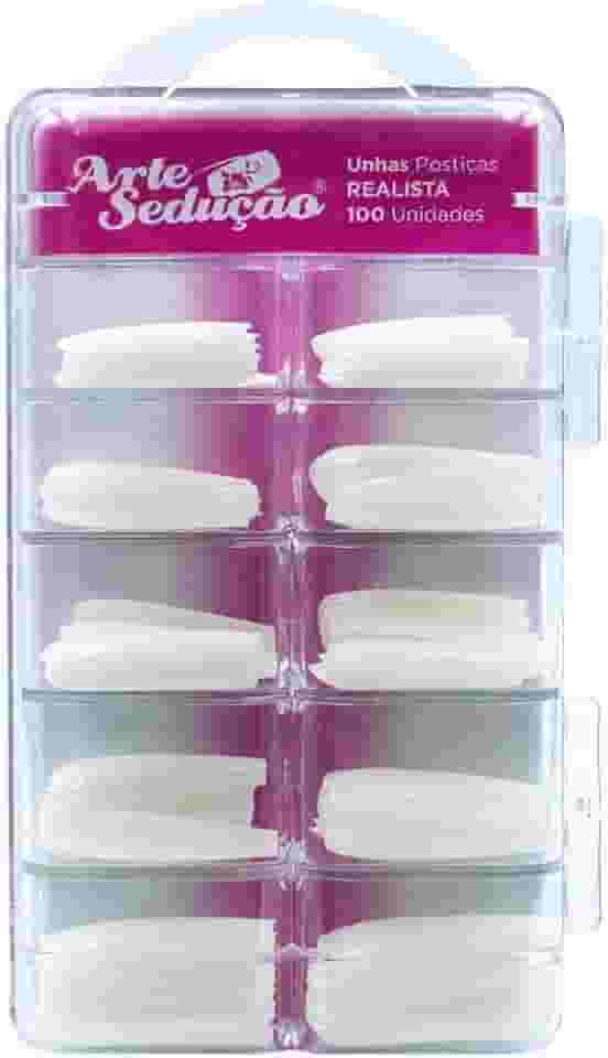 Unhas Postiças Realista Bailarina, 100 Unidades, Arte Sedução
