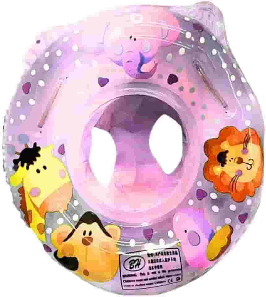Boia de Piscina Infantil Redonda c/Fralda de Apoio - Tema Bichinhos Divertidos para Bebês a Partir de 6 Meses - Segurança sempre com Supervisão e Conforto na Água