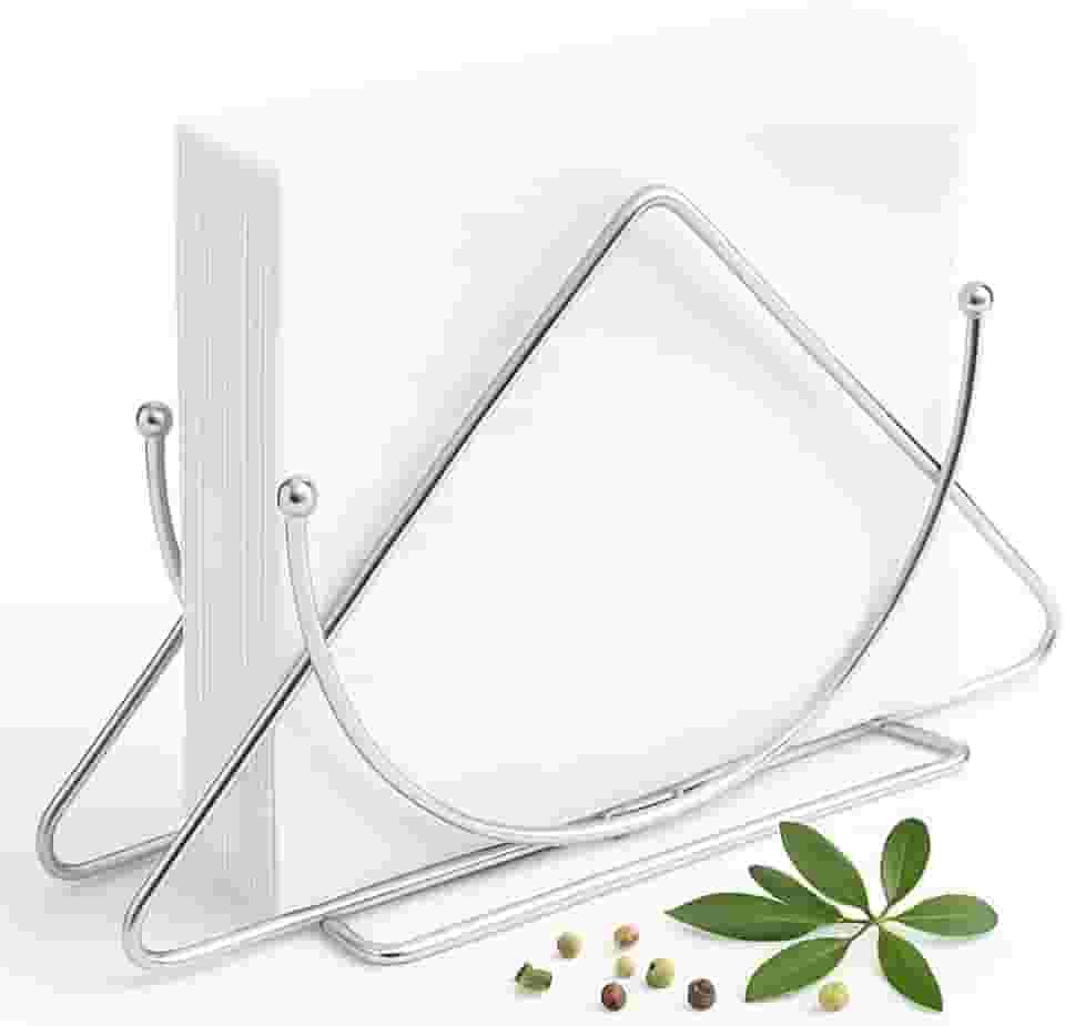 Porta Guardanapo Inox – Suporte Triangular Cromado de Mesa, Design Moderno, Ideal para Cozinha, Sala de Jantar, Churrasco, Restaurante e Mesa Posta – Organizador Elegante e Durável KOALAECOM®