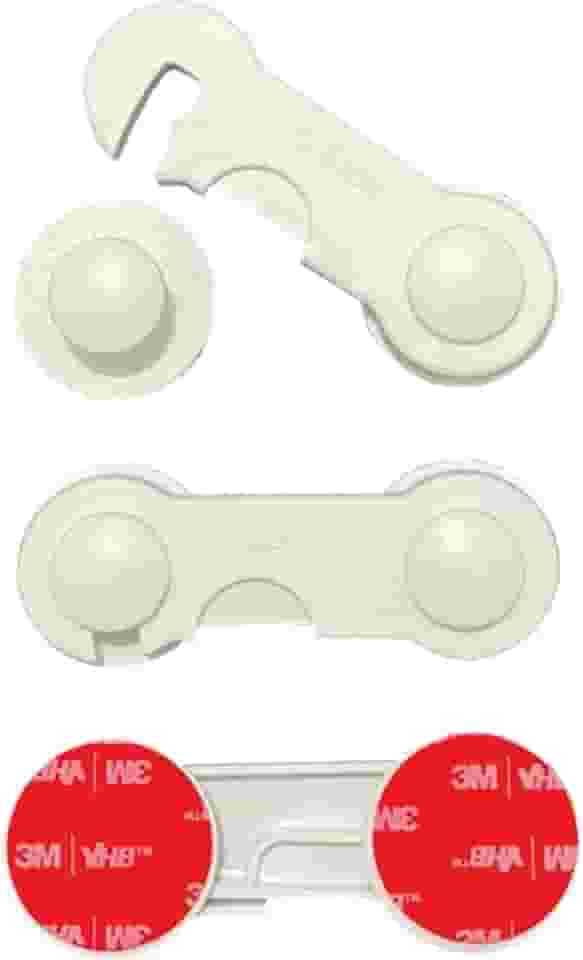 Kit 8 Travas Segurança Reta Bebê Infantil Gaveta Armário Porta Branco