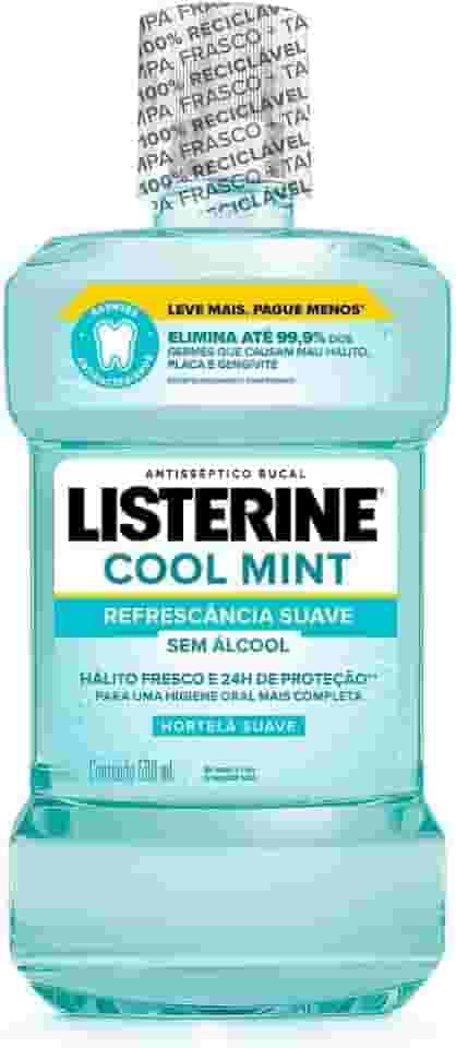 Listerine Cool Mint Enxaguante Bucal Sem Álcool, 500mL