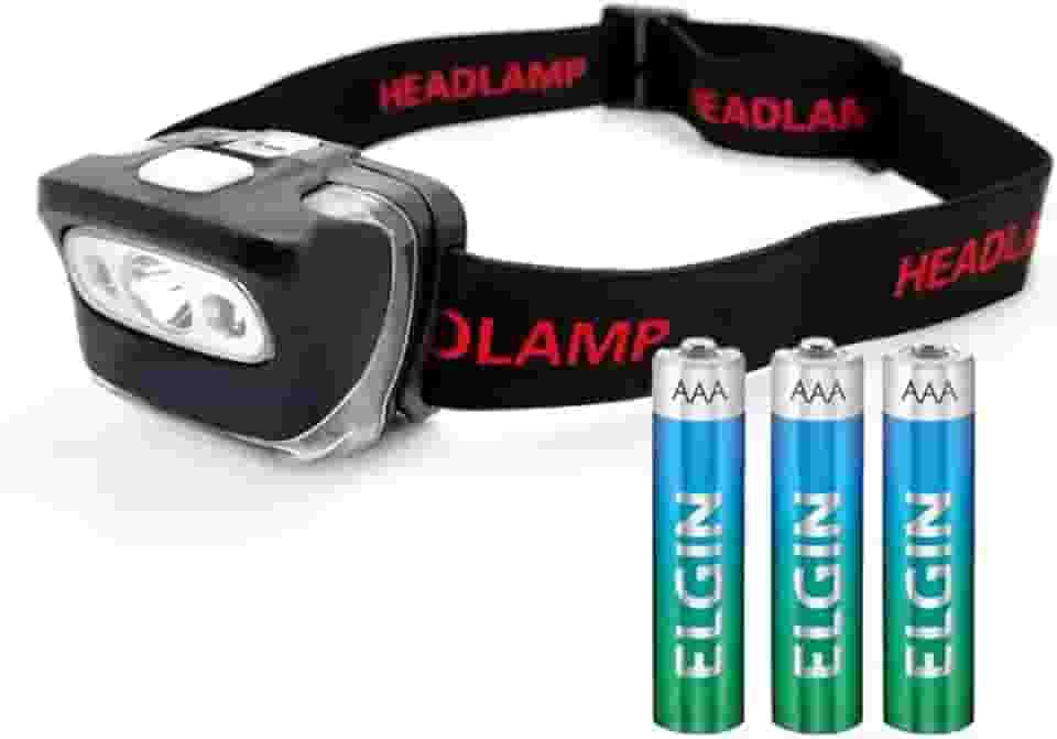 Lanterna de Cabeça Led Pilha Ultramaratona Corrida Trilha Pesca Camping