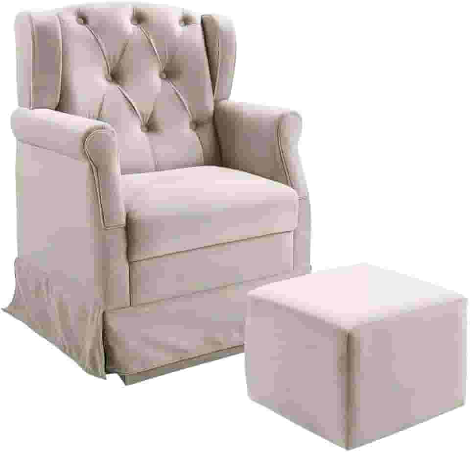 Poltrona Cadeira de Amamentação Balanço Ternura com puff Speciale Home