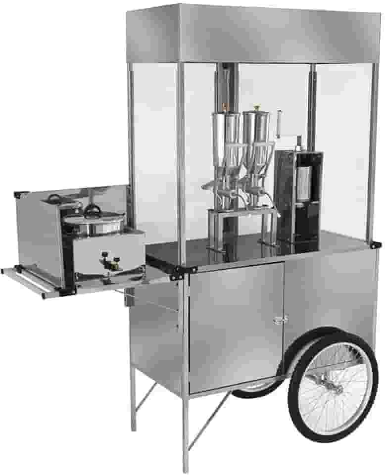 Carrinho de Churros Cefaz Inox 2 Doceiras e Rodas de Bicicleta L23p