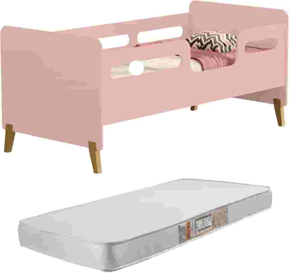 Mini Cama Infantil Cecília com Colchão. (Rose)