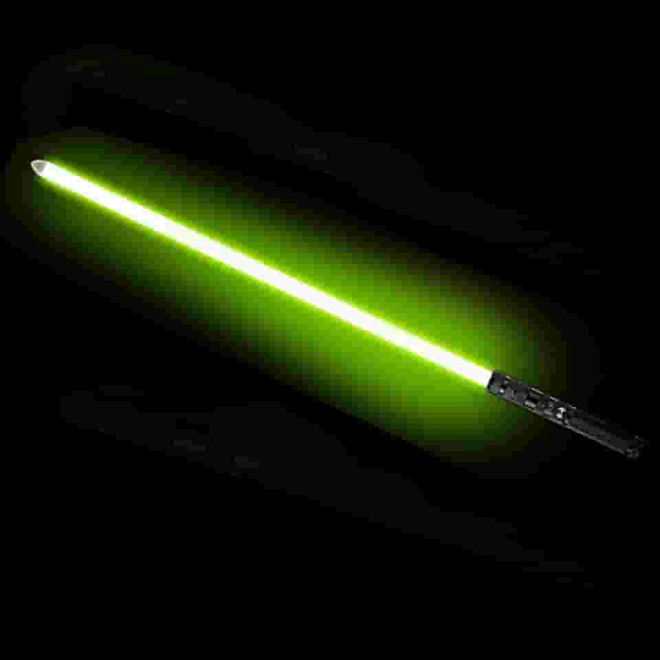 Conjunto de Sabre Luz com Punho Metal 2-em-1 RGB 7 Cores Mudáveis Som Sensível a Movimento e Conector LED Recarregável para Cosplay Adultos Suporta Du