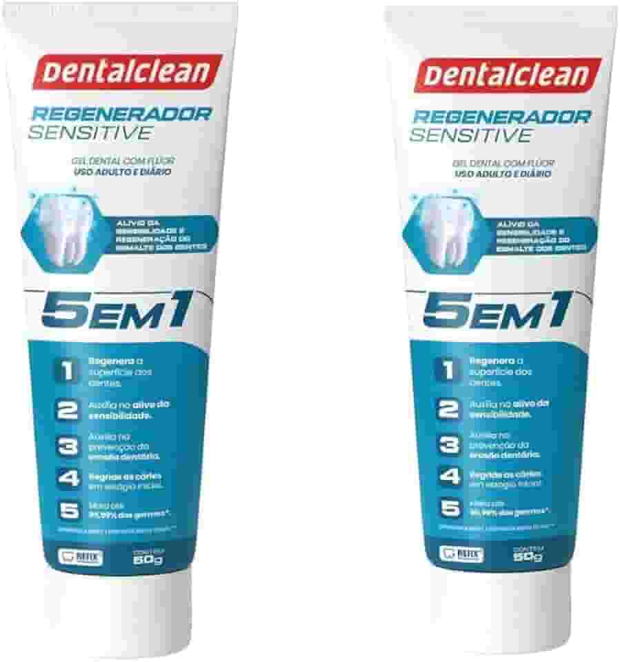 Kit Gel Dental Regenerador Sensitive 5 em 1 com Flúor – Proteção Avançada Contra Sensibilidade – 90g cada (2)