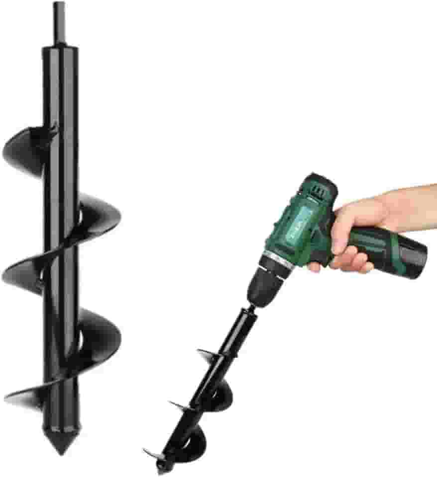 Broca Espiral para Perfurador de Solo, 25cm x 8cm, Aço Resistente, para Jardim e Plantio